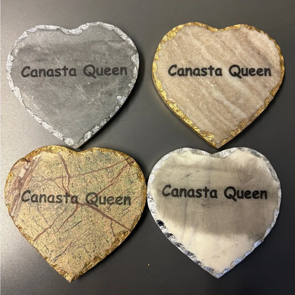 Canasta Queen Marble Coasters Inspired Generations, Set of 4